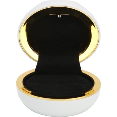Ringdoos met LED-licht Exquise Elegante Sieradendisplay Geschenkdoos voor Huwelijksaanzoek wit
