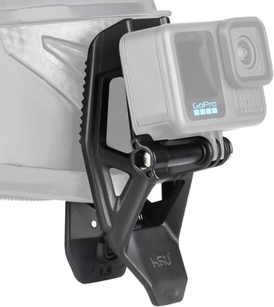 Kinmontageclip - Helmbevestiging - Actiecamera opnamen - Universeel verstelbaar - 13.5 cm - Zwart
