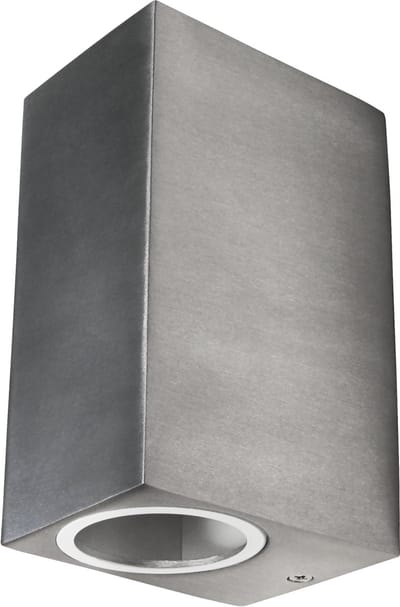 Buitenlamp SQUARE-E - Tuinverlichting - Buitenverlichting met IP44 - Muurlamp/Wandlamp 2x GU10 - Geborsteld Aluminium