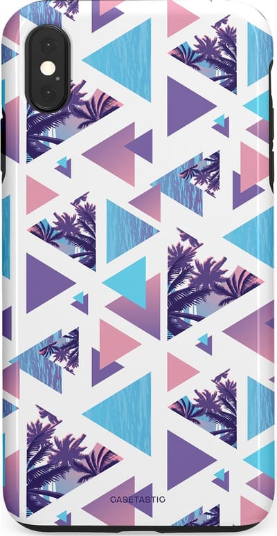 Casetastic Hoesje Geschikt voor Apple iPhone Xs Max - Stijlvolle Beschermende Duo-layer Case - Zomervibe geometrie