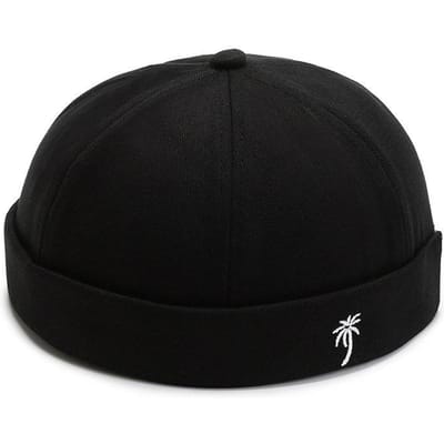 Randloze Hoeden Voor Mannen Vrouwen Gesp Docker Cap Gewassen Katoen Retro Hoed Verstelbare Randloze Skullcap Adjustable black