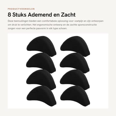 Dailygoods- Inzetstukken Ademend - Teenvullingen - Schoenpunten - Pijnverlichting - Ergonomisch Design - Zachte Sponsconstructie - Inlegzolen