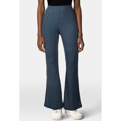 Colourful Rebel Small Geo Peached Extra Flare Pants Dark Petrol Maat: XS | Pantalons Outlet | Dames | Blauw