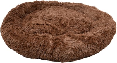 Flamingo Mand "Krems" – Rond – Bruin – 90 x 65 x 18 cm – Knusse Mand voor Middelgrote Honden zoals Beagle, Cocker Spaniel en Shiba Inu