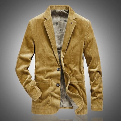 Lente en Herfst Nieuw Corduroy Pak Retro Casual Plat Jasje Heren Effen Kleur Pak 4XL brown