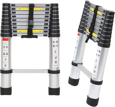 Telescopische Aluminium Ladder 2,6 m - Antislip en Draagbaar met Veiligheidspal