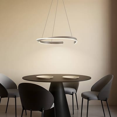 Lucande LED hanglamp Eloura, zilver, Ø58cm, metaal, CCT