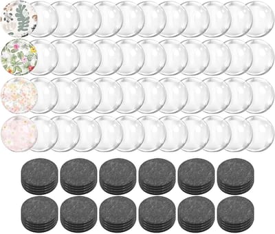 Ronde Glazen Cabochon Magneten voor Foto's - 48 Stuks van 25mm - DIY Magneten voor Koelkast, Whiteboard en Kantoordecoratie