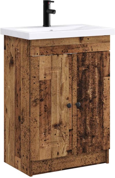 vidaXL - Badkamermeubel - Set - Oud - hout - 56 - x - 37,5 - x - 81 - cm - Bewerkt - hout