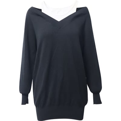 Alexander Wang gelaagde sweaterjurk van zwarte merinowol