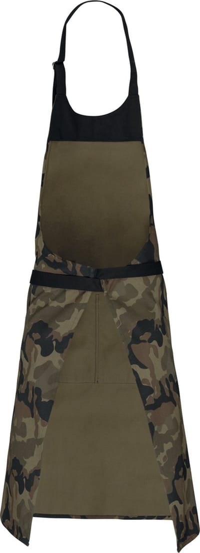 Kariban Katoenen schort met zak K885 - Olive Camouflage - One size