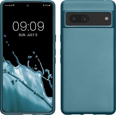 kwmobile telefoonhoesje geschikt voor Google Pixel 7 - Hoesje voor smartphone - Back cover in Metallic carabisch blauw