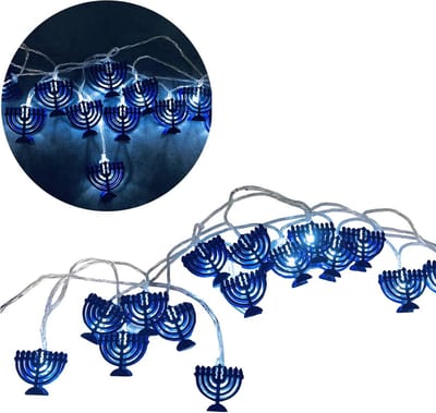 Sfeervolle Hanukkah Slinger Verlichting met Kaarsen en Driehoek | Feestelijke Decoratie voor Joodse Feesten