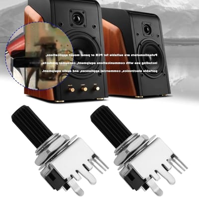 10PCS Logaritmische 9mm Potentiometer 100K Ohm met 6mm Serrated Shaft voor PCB of Paneelmontage, Ideaal voor Communicatieapparatuur en Elektronische Toepassingen