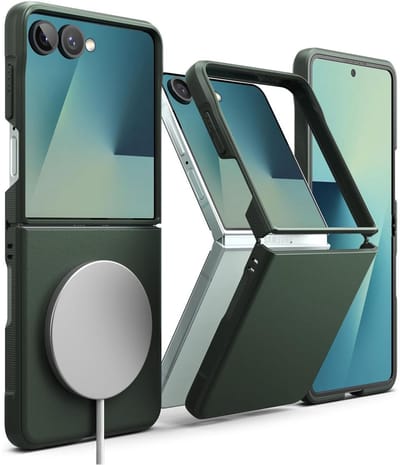 Ringke Onyx Magnetic | Hoesje Geschikt voor Samsung Galaxy Z Flip 7 | Compatibel met MagSafe / Qi2 | Back Cover Flexibel TPU | Groen