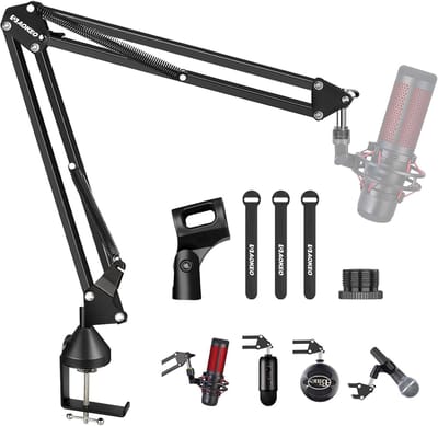 PromoHome Verstelbare Microfoon Arm Stand - Compacte Bevestiging voor Studio-opnames