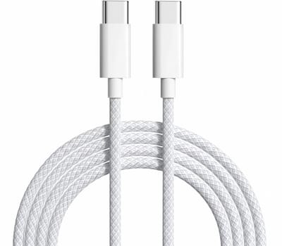 iPhone 15 Oplaad Kabel - Nylon Oplaad Kabel - Extra Stevig - USB C naar USB C Kabel - 1 Meter - Geschikt voor iPhone 15 / iPhone 15 Pro - OXILO