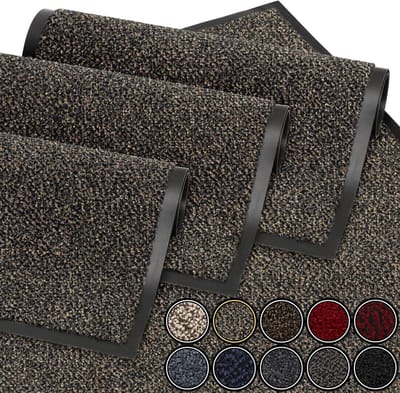Famanu Deurmat Bruin grijs 90x150 cm | entree deurmat waterdicht wasbaar slijtvast vuilvanger | Antislip deurmat voor vuilvanger voor voordeur, gang, entree, keuken, slaapkamer