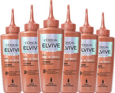 L'Oréal Paris Elvive Fiber Booster Anti-Haaruitval Serum - Vermindert haaruitval - Geschikt voor breekbaar haar met neiging tot afbreken en uitvallen - 6x102ml