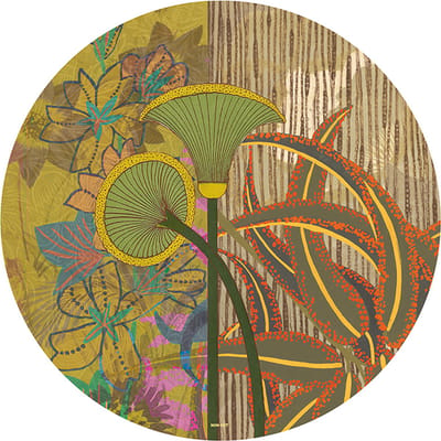 NIN-NIT - Bohemian - Placemats - set van 4 - rond - gemaakt van vinyl - makkelijk schoon te maken - boho print