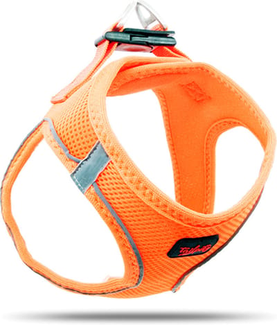 Tailpetz - Air-Mesh Harness - Hondenharnas - Hondentuig - Hondentuigje Kleine Hond - Y Tuig Hond - Harnas Hond - Anti Trek Tuig Hond - Reflecterend - Maat 3XS - Neon Orange