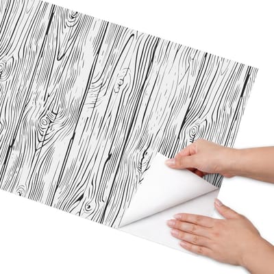 Coloray Meubel Wrap Folie - Wit Meubelfolie - 50x100 cm - Wrapfolie Keuken Houtpatroon - Decoratiefolie - Minimalist Meubelfolie - Meubel Wrap Folie - Woonkamer decoratie - Texturen