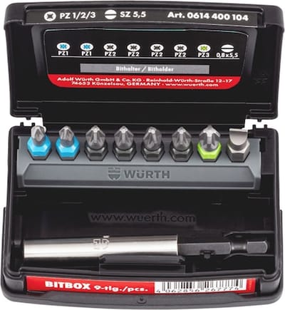 Wurth - Bitbox, maat 1 9-delig - Bitbox, maat 1 9-delig -