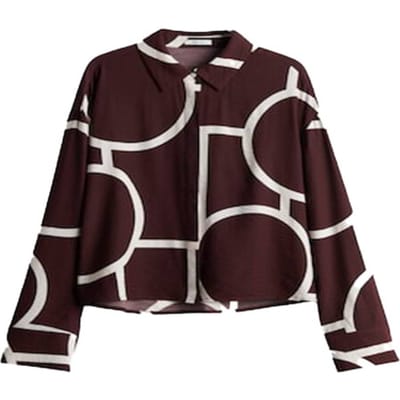 Loose fit blouse met lange mouwen van viscosemix model 'Fordoa'