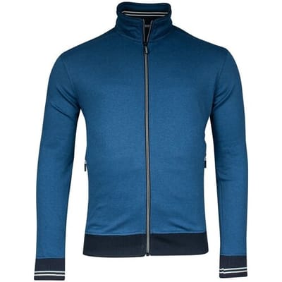 Baileys Vest Sweat Cardigan Zip  Allover Pinstripe Interlock Deep Denim Blue / male