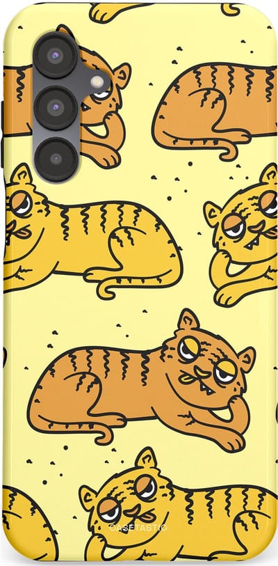 Casetastic hoesje geschikt voor Samsung Galaxy A16 - Dubbellaagse bescherming - Tijger dromen - Fashion Case - Crème Goud Olijfgroen