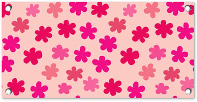 Tuinposter 60x30 cm - Tuindecoratie Bloemen - Patroon - Roze - Poster voor in de tuin - Buiten decoratie - Schutting tuinschilderij - Tuindoek muurdecoratie - Wanddecoratie balkondoek