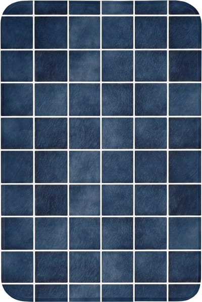 Badmat 60x90 cm - Antislip - Tegel - Modern - Blauw - Badmatten voor badkamer - Badkamermat - Douchemat - Badkamer mat