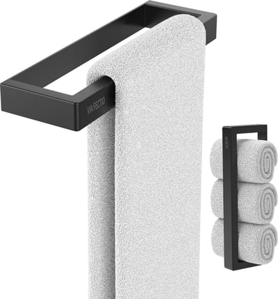 Via Fectio® Handdoekhouder 20 cm Zelfklevend - Mat Zwart - Handdoekrek