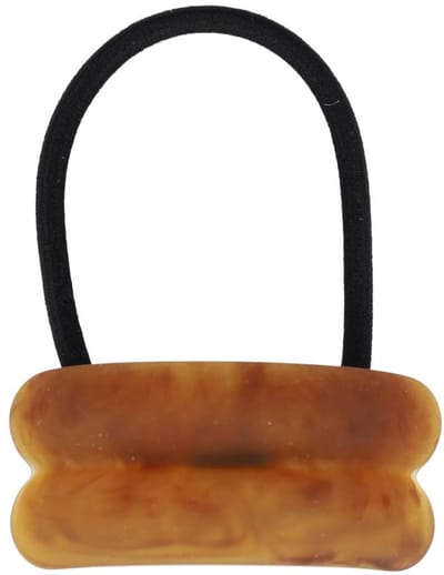 Haarsoires Haarelastiek – Cuff 5cm – Ringen Ornament – Kunststof – Mat Bruin - Stijlvol & Trendy Haaraccessoire