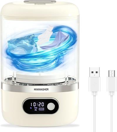Mini wasmachine - Mini-wasmachine voor ondergoed - 3.5L - kleine wasmachines - camping wasmachine - Oplaadapparaat - voor babykleding, handdoeken, sokken en delicate kleding - wit - 20×13×13cm
