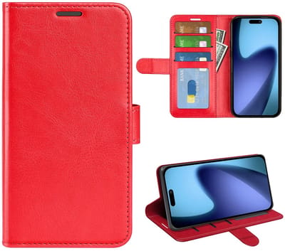 MobyDefend Hoesje - Geschikt voor iPhone Air - Wallet Book Case (Sluiting Achterkant) - Rood