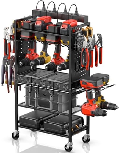 Mobiele Gereedschapsorganisator met Oplaadstation - Rolling Cart voor Garage en Werkplaats