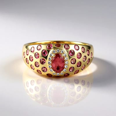 Cavill - Gouden ring 375 geelgoud met 1,629 ct Nigeriaanse roze toermalijn - Ovaal & rond slijpsel - Elegante luxe ring dames - Uniek sieraad
