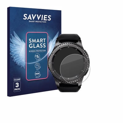 3 Stuks Savvies Screenprotector - geschikt voor Samsung Gear S3 Frontier / S3 Classic - beschermfolie glas transparant