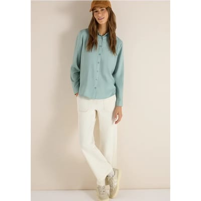 Overhemdblouse in effen kleur