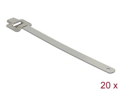 Delock Cable tie stainless steel reusable with folding clasp L 150 x W 10 mm 20 pieces