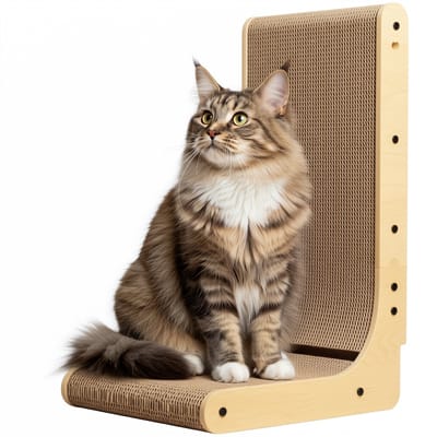 Animal Oasis – krabpaal voor katten – krabplank karton en krabmat – krabpaal hout – 68 cm