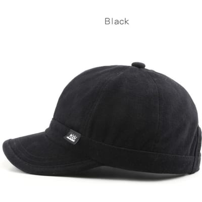 Retro Sneldrogende Petten met Korte Klep Uniseks Zomer Buiten Zonnebrand Casual Veelzijdig 5-panel Werkkleding Japanse Kampeerhoed black
