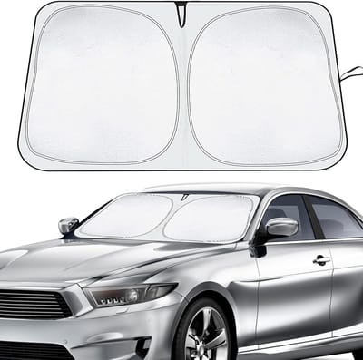 Sun Shade Windshield 145x80cm - Car Windshield Parasol Cover - Inside Windshield Cover - Folding Sun Visor for Summer