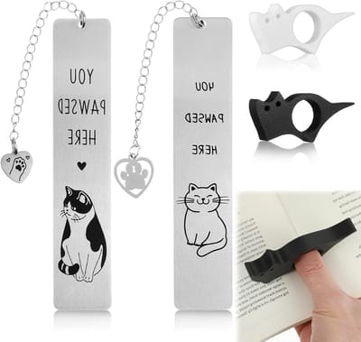 Unieke Metalen Boekenleggers met Kattenprint - Persoonlijke Boekenleggers voor Boekenliefhebbers en Cadeau-ideeën voor Kattenliefhebbers