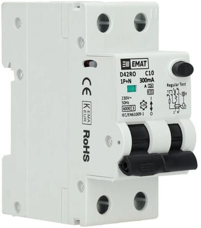 EMAT aardlekautomaat C10 1P+N 300mA Type A (85006423)