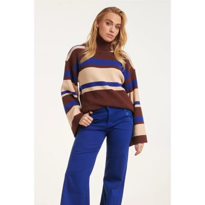 Smashed Lemon 24603 gestreepte gebreide top |