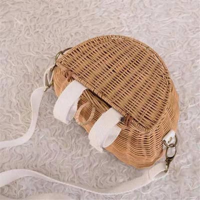 Fietsmand - Fietsrugzak - Reizen en Kamperen - Opvouwbare Handgreep - One Size - Houtkleur