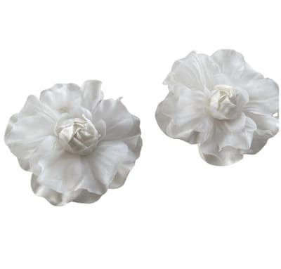 Bloem schoenclips- Trouwschoen versiering- wit - Charme Bijoux
