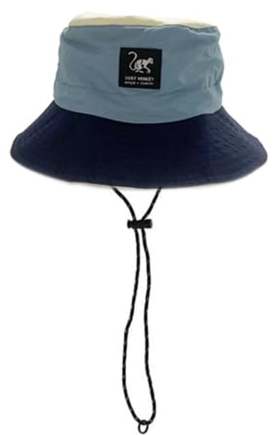 Waterdichte booniehoed voor heren/dames - One size - Opvouwbaar (Blauw/Beige)